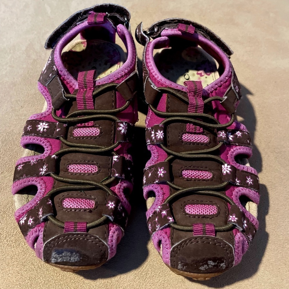 Girls Size 13 Geox Brand Pink and Brown Sandals